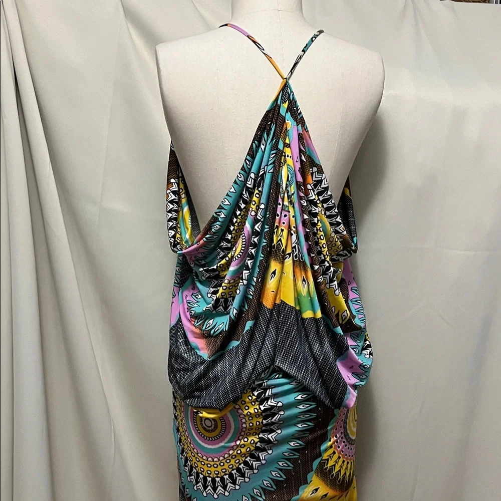 Caribbean queen Colorful Geometric Pattern Dress - Picture 2 of 3
